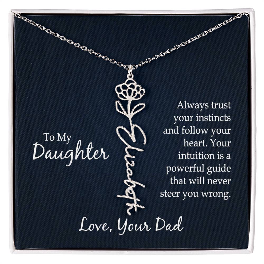 To My Daughter - Flower Name Necklace