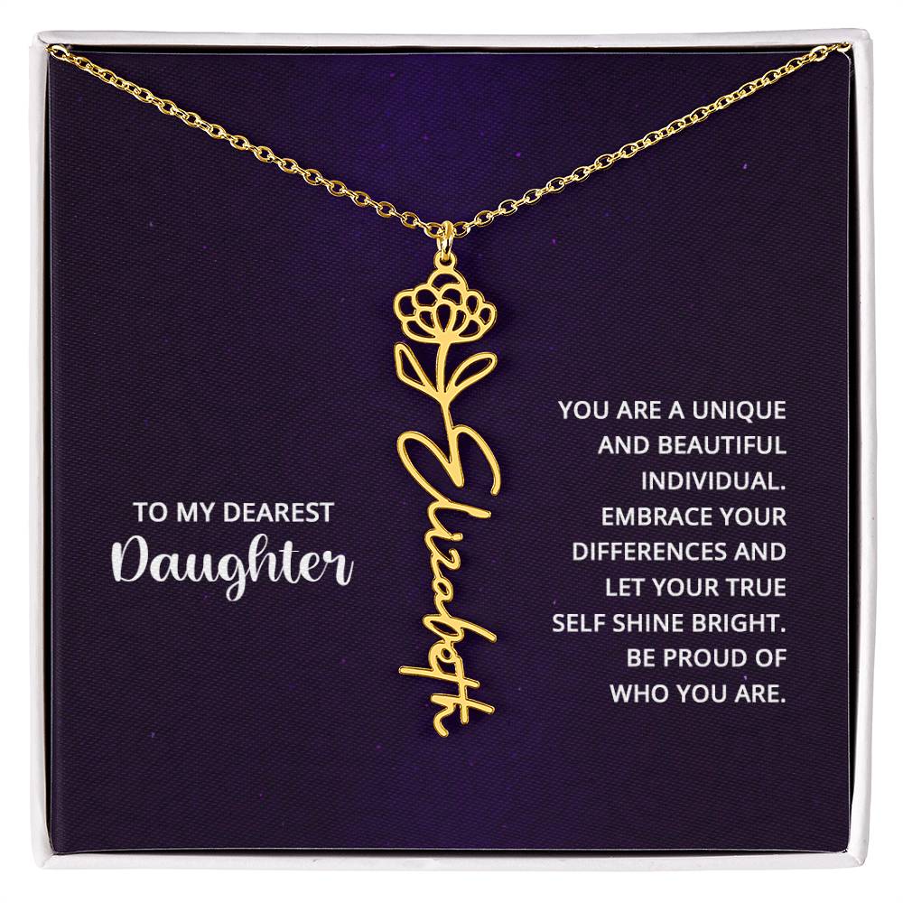 To My Dearest Daughter - Flower Name Necklace