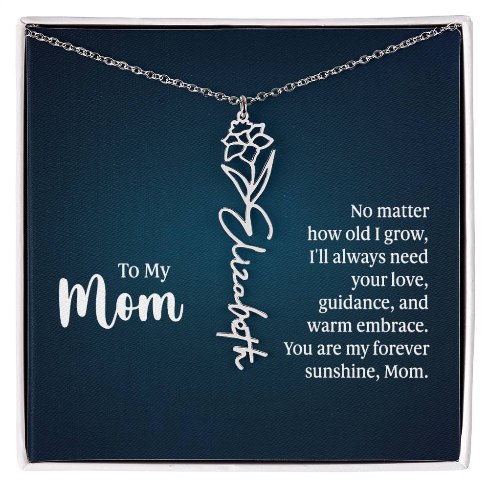 To My Mom - Flower Name Necklace