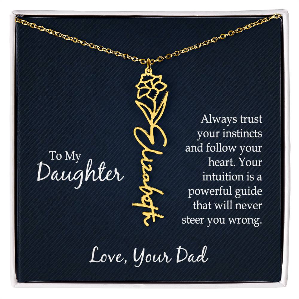 To My Daughter - Flower Name Necklace