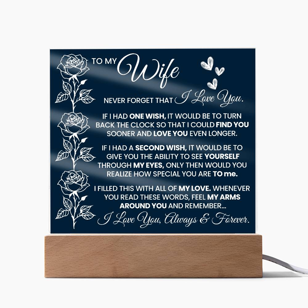 To My Wife - Acrylic Square Plaque