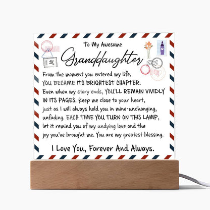 To My Granddaughter - Acrylic Square Plaque