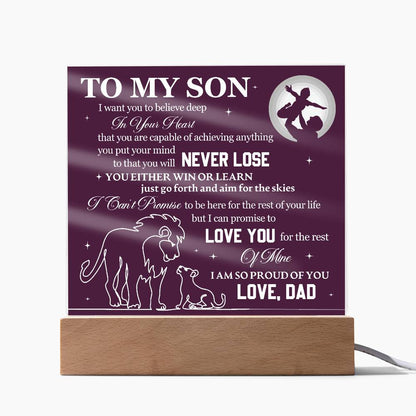 To My Son - Acrylic Square Plaque