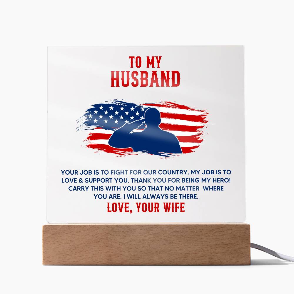 To My Husband - Acrylic Square Plaque