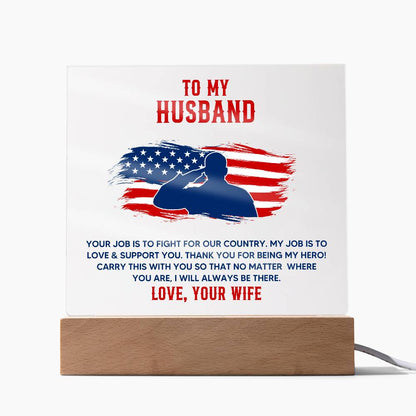 To My Husband - Acrylic Square Plaque