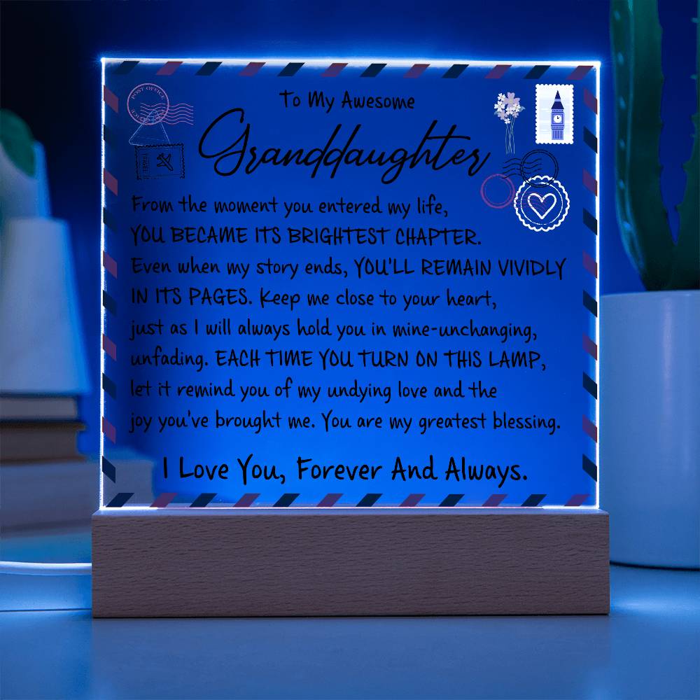 To My Awesome Granddaughter - Acrylic Square Plaque