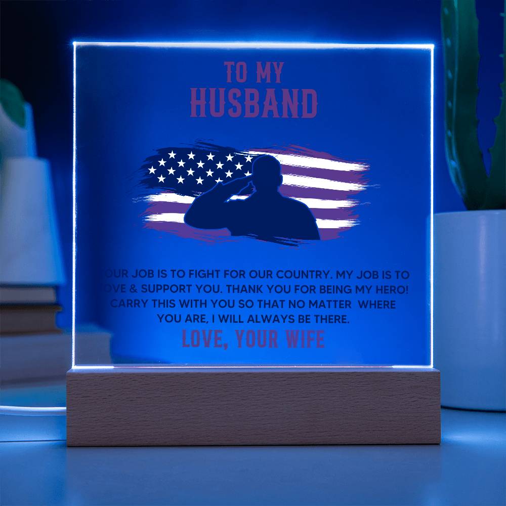 To My Husband - Acrylic Square Plaque