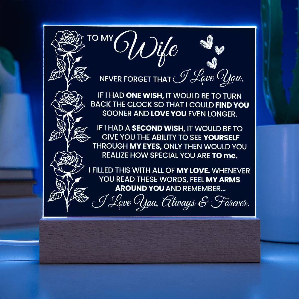 To My Wife - Acrylic Square Plaque