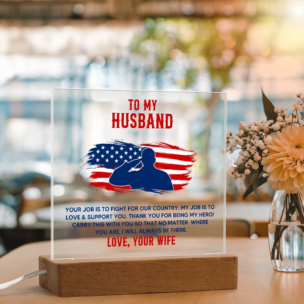 To My Husband - Acrylic Square Plaque