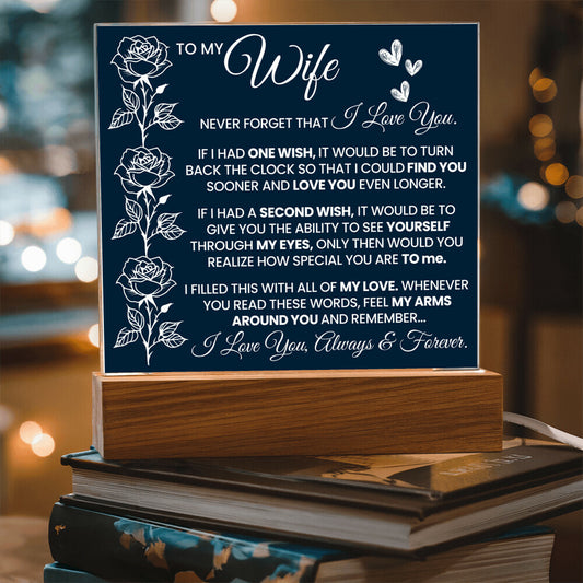 To My Wife - Acrylic Square Plaque