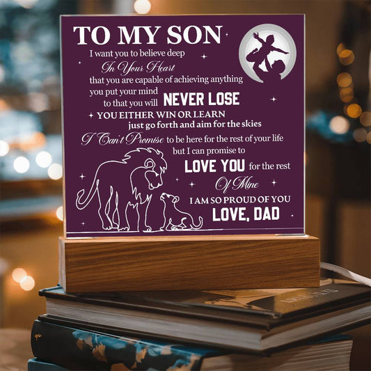 To My Son - Acrylic Square Plaque