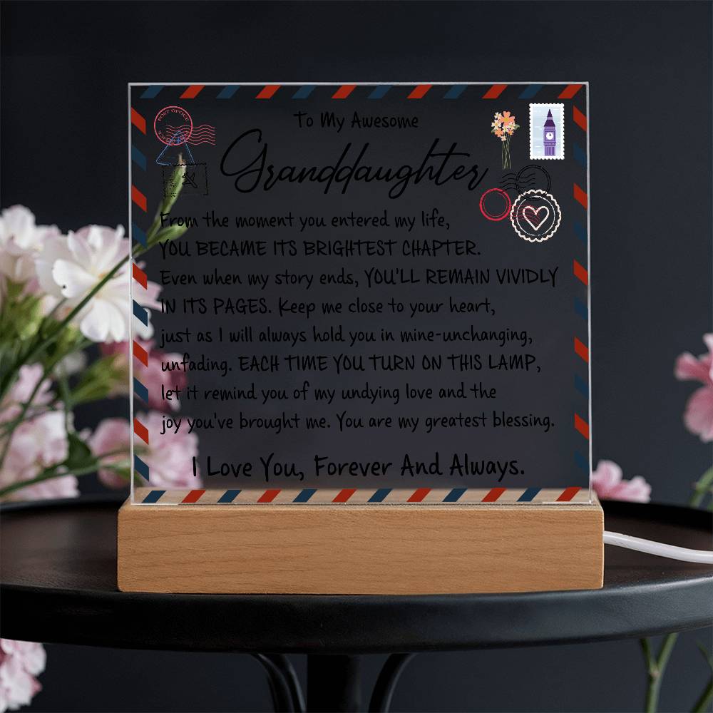 To My Awesome Granddaughter - Acrylic Square Plaque