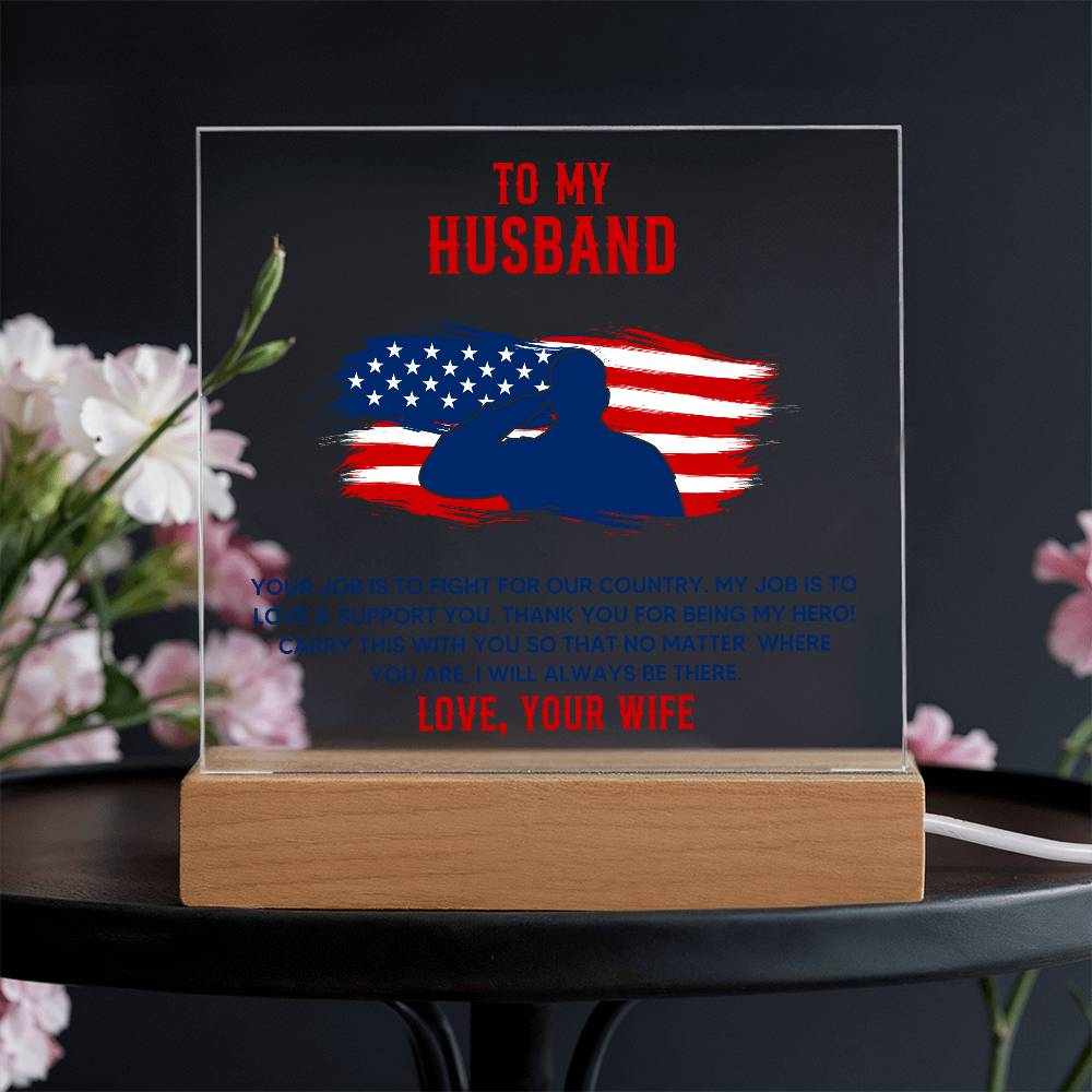 To My Husband - Acrylic Square Plaque