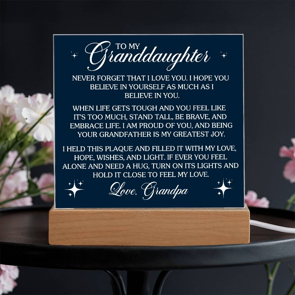 To My Granddaughter - Acrylic Square Plaque