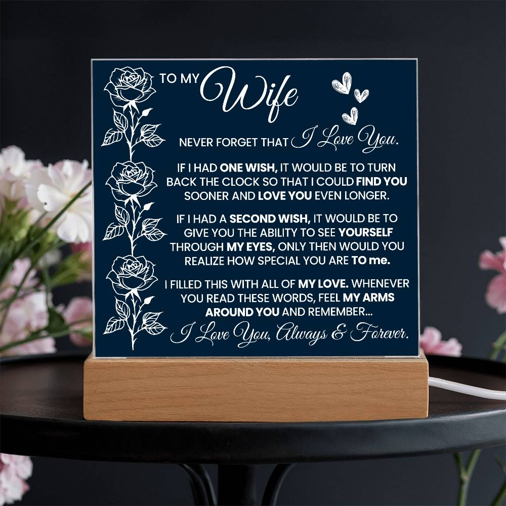 To My Wife - Acrylic Square Plaque