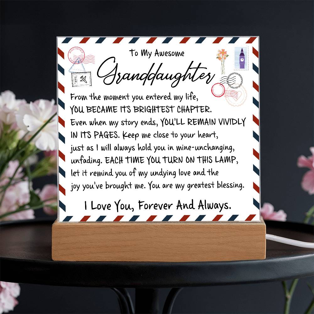 To My Granddaughter - Acrylic Square Plaque