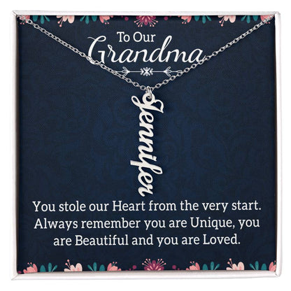 To Our Grandma - Multi Vertical Name Necklace