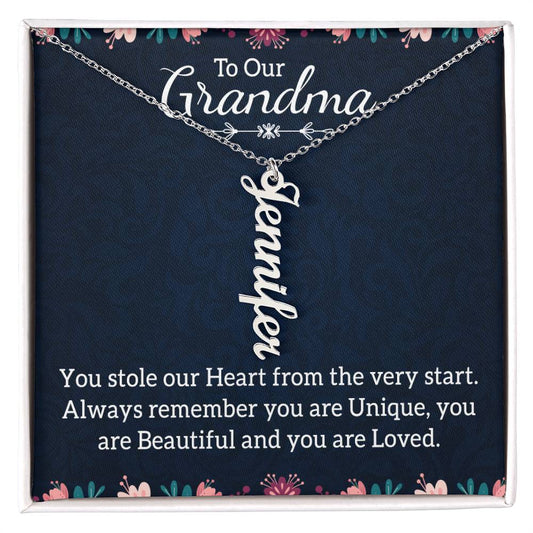 To Our Grandma - Multi Vertical Name Necklace