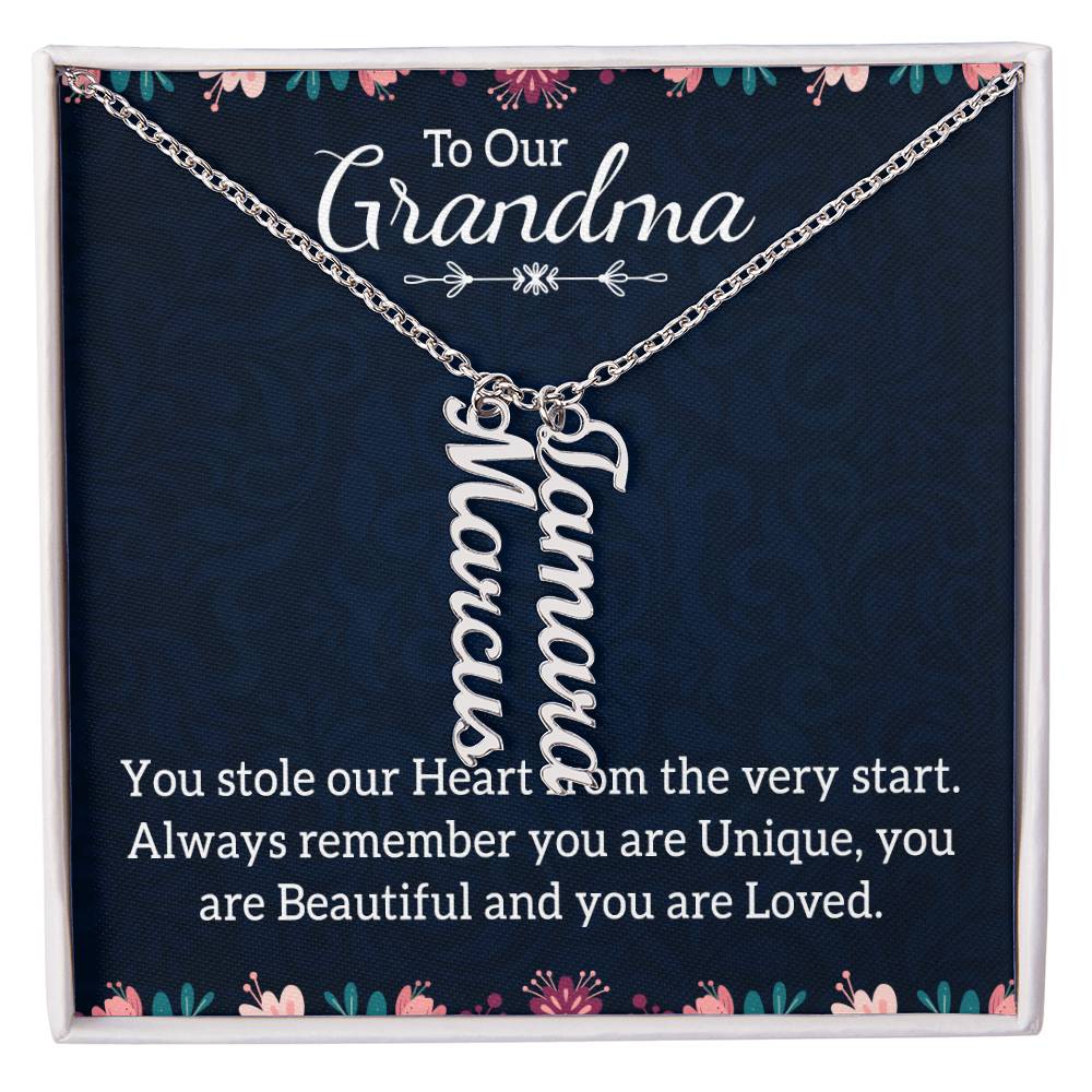 To Our Grandma - Multi Vertical Name Necklace