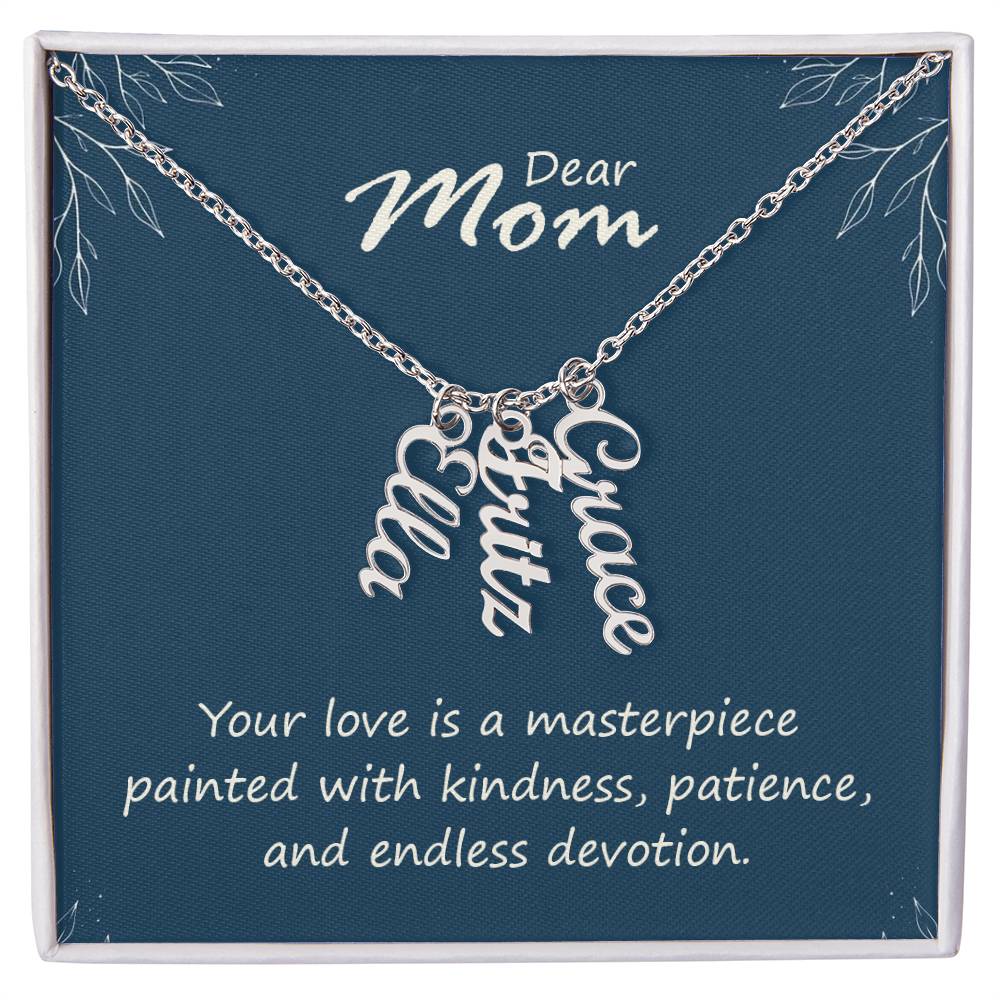 Dear Mom - Multi Vertical Name Necklace