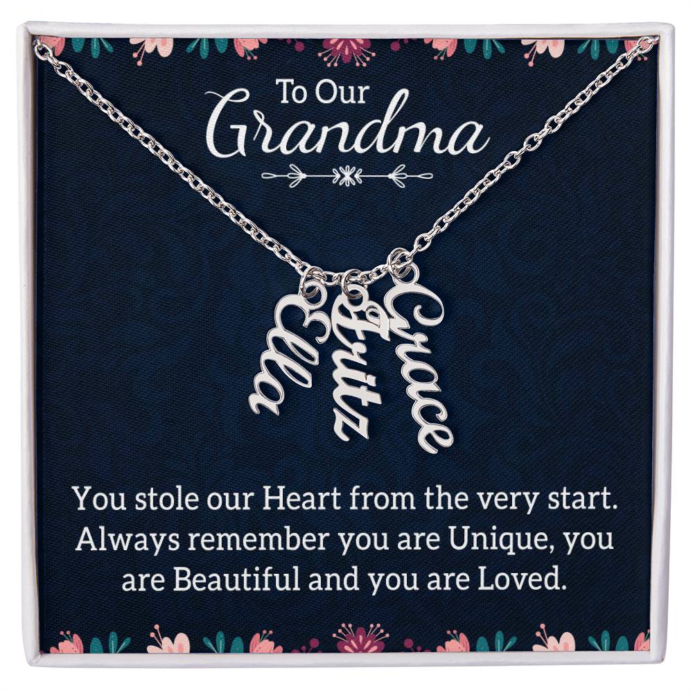 To Our Grandma - Multi Vertical Name Necklace