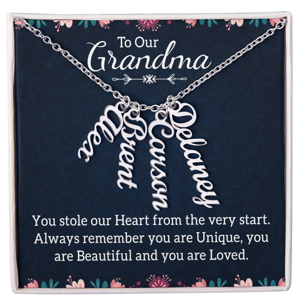 To Our Grandma - Multi Vertical Name Necklace