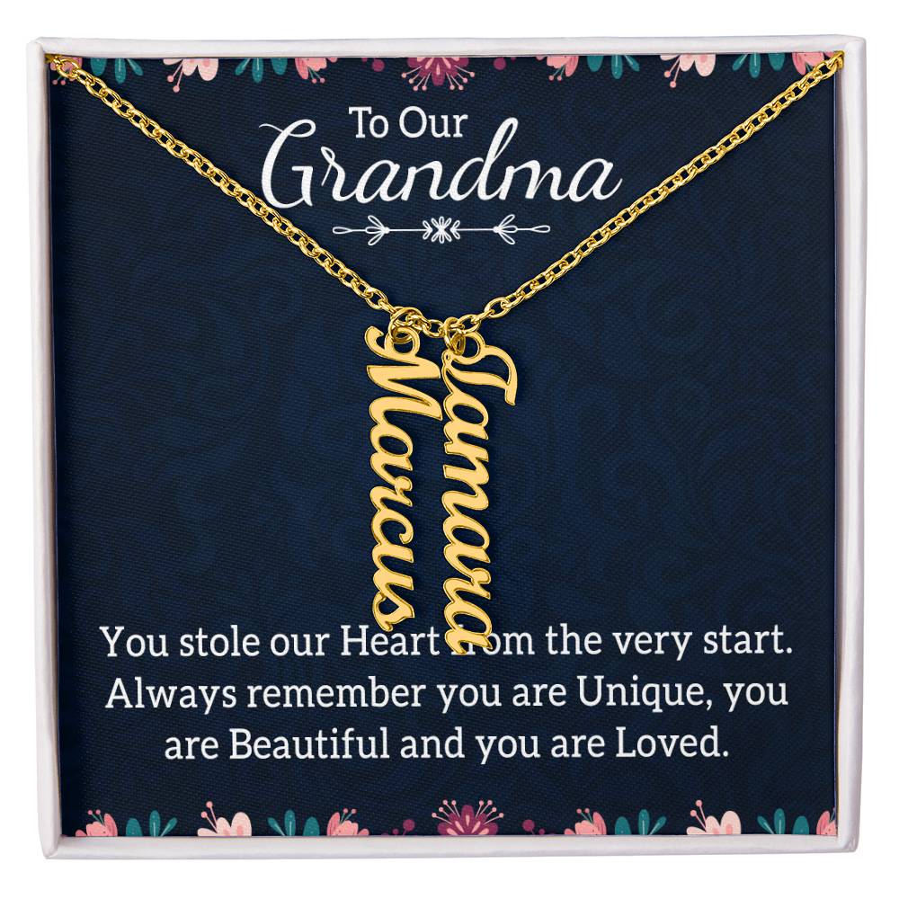 To Our Grandma - Multi Vertical Name Necklace