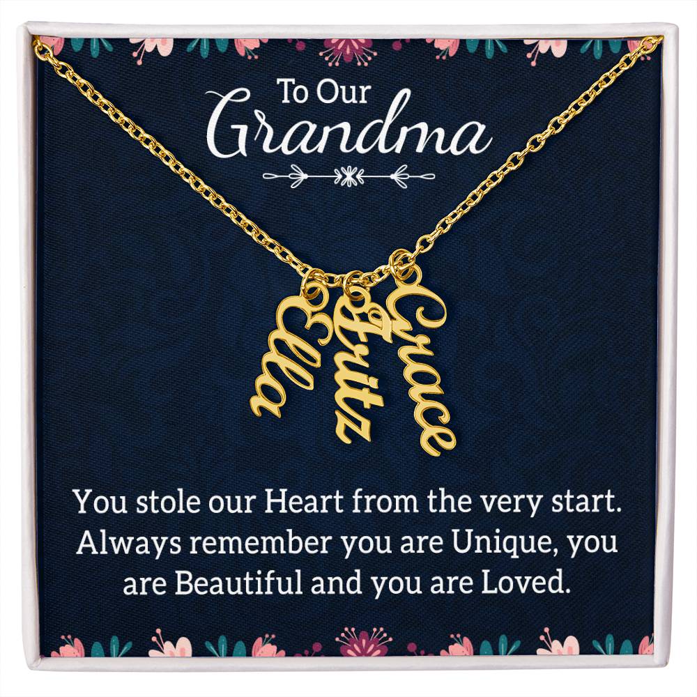 To Our Grandma - Multi Vertical Name Necklace