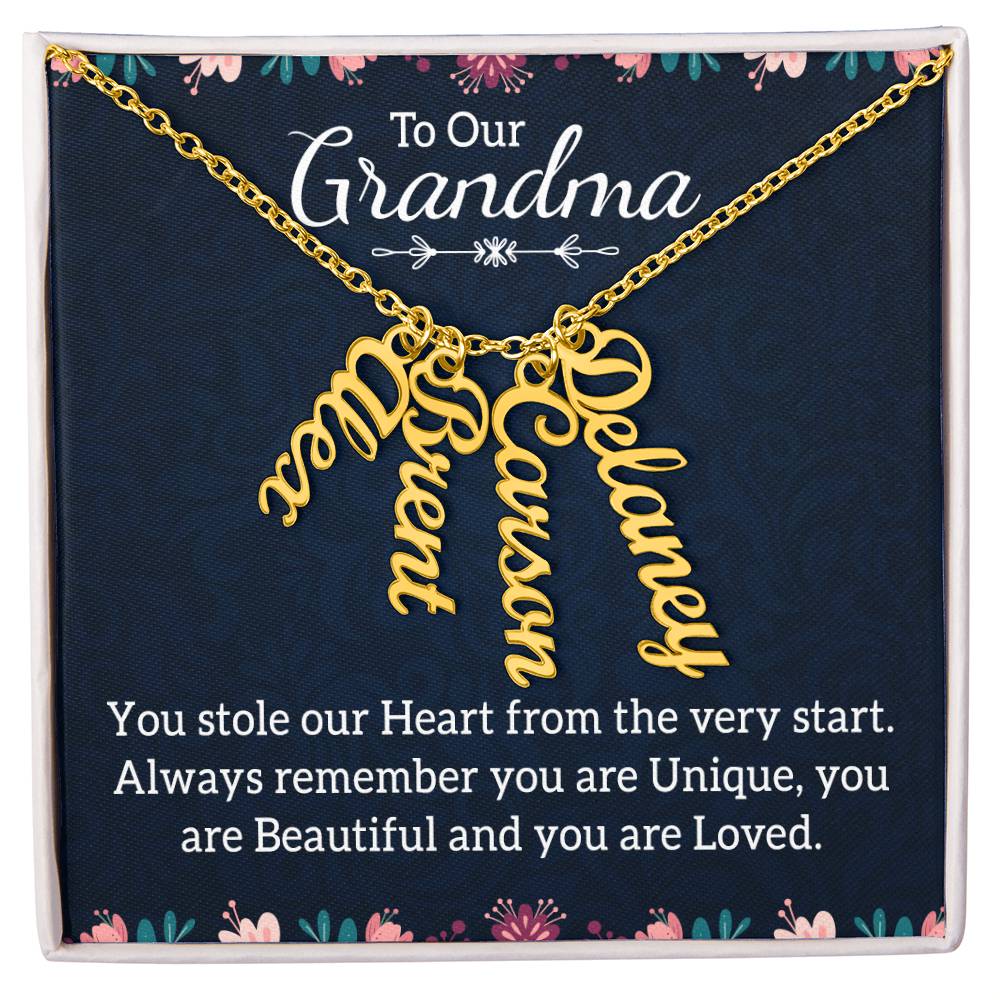 To Our Grandma - Multi Vertical Name Necklace