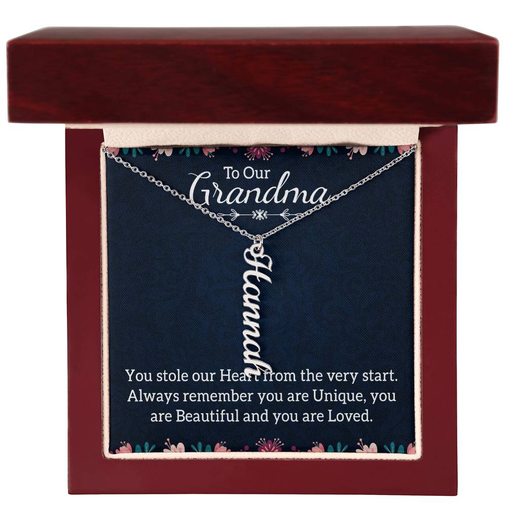 To Our Grandma - Multi Vertical Name Necklace