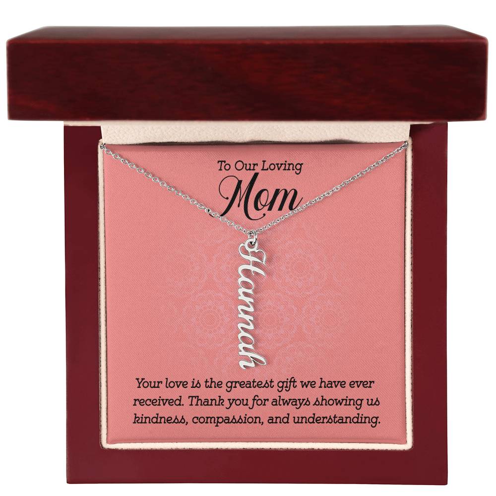 To Our Loving Mom - Multi Vertical Name Necklace