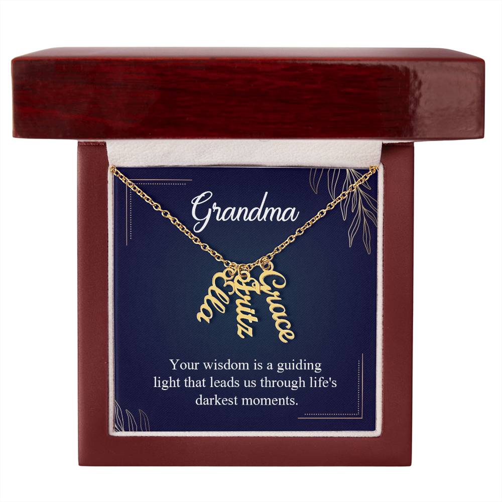 Grandma - Multi Vertical Name Necklace