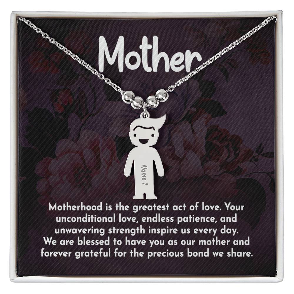 Mother - Engraved Kid Charm Necklace