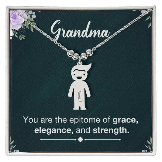 Grandma - Engraved Kid Charm Necklace