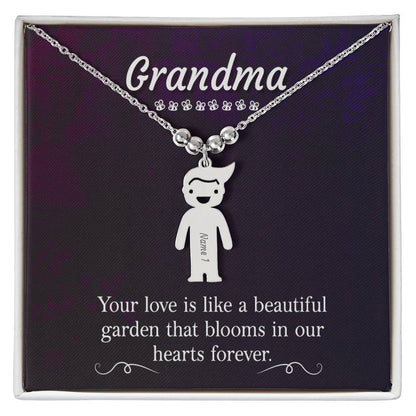 Grandma - Engraved Kid Charm Necklace