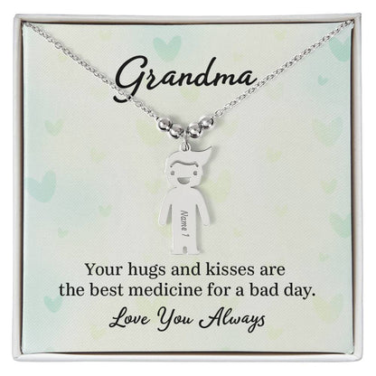 Grandma - Engraved Kid Charm Necklace