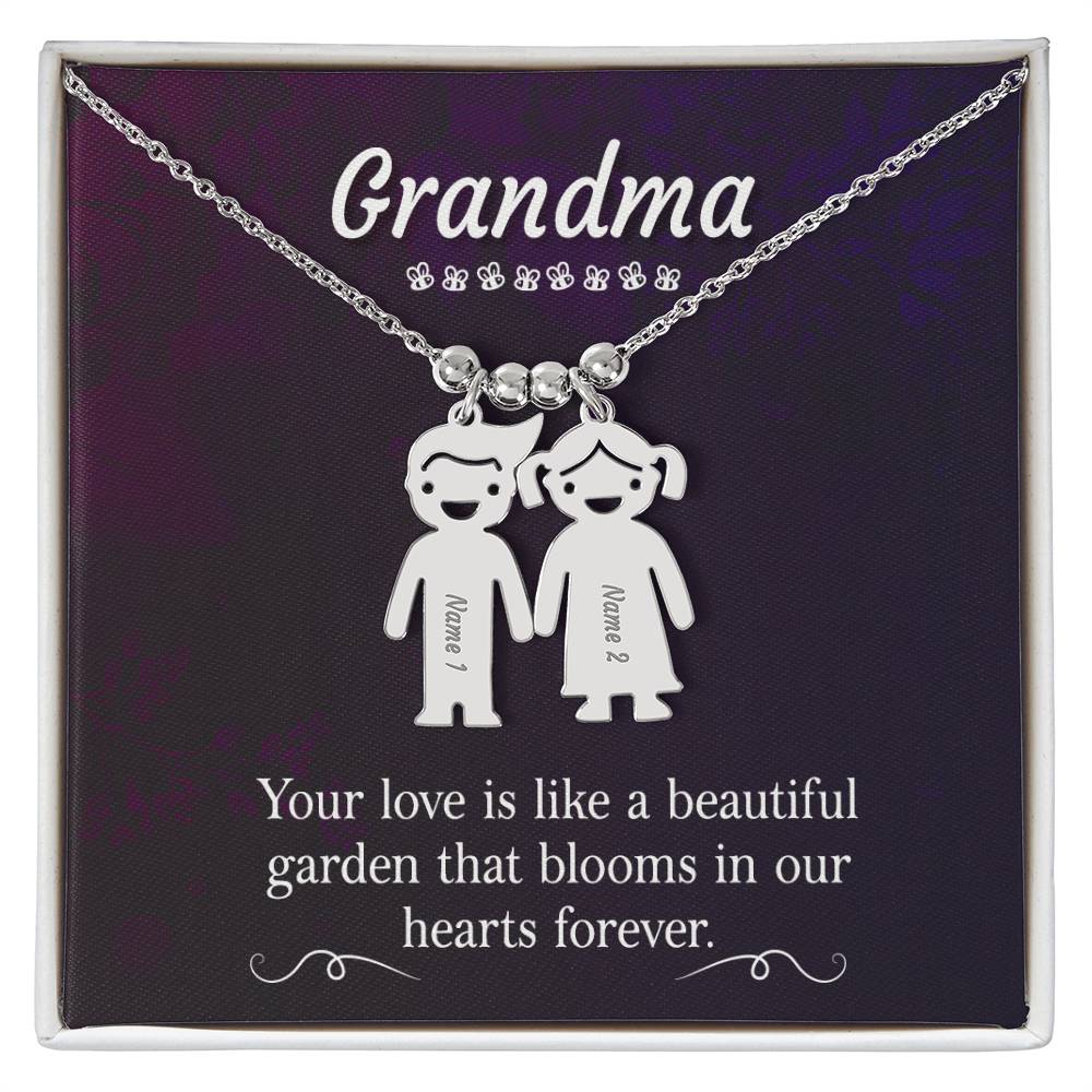 Grandma - Engraved Kid Charm Necklace