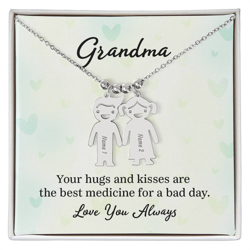 Grandma - Engraved Kid Charm Necklace