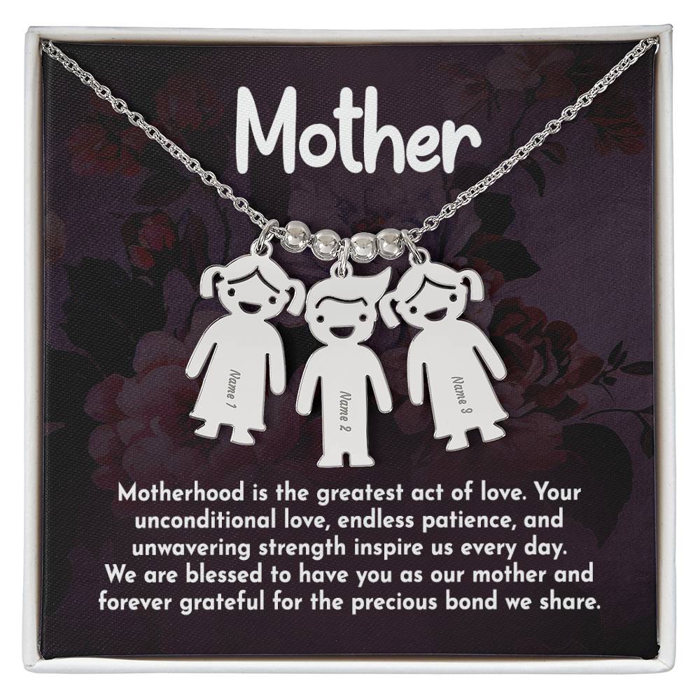 Mother - Engraved Kid Charm Necklace