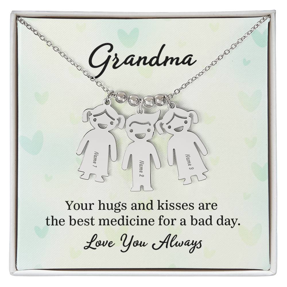 Grandma - Engraved Kid Charm Necklace