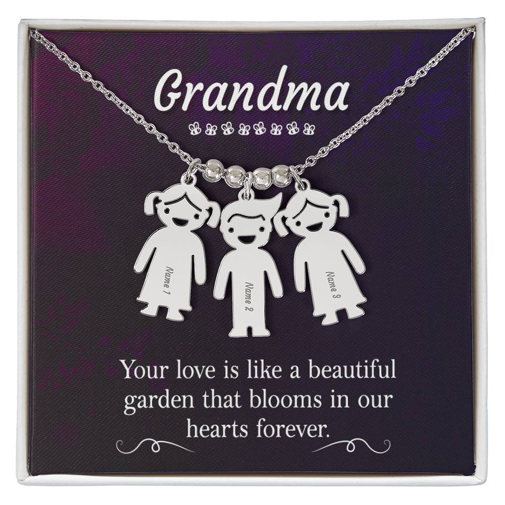 Grandma - Engraved Kid Charm Necklace