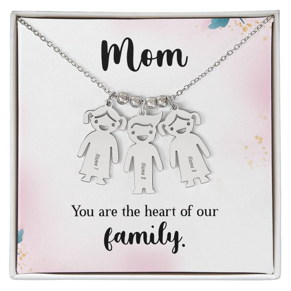 Mom - Engraved Kid Charm Necklace