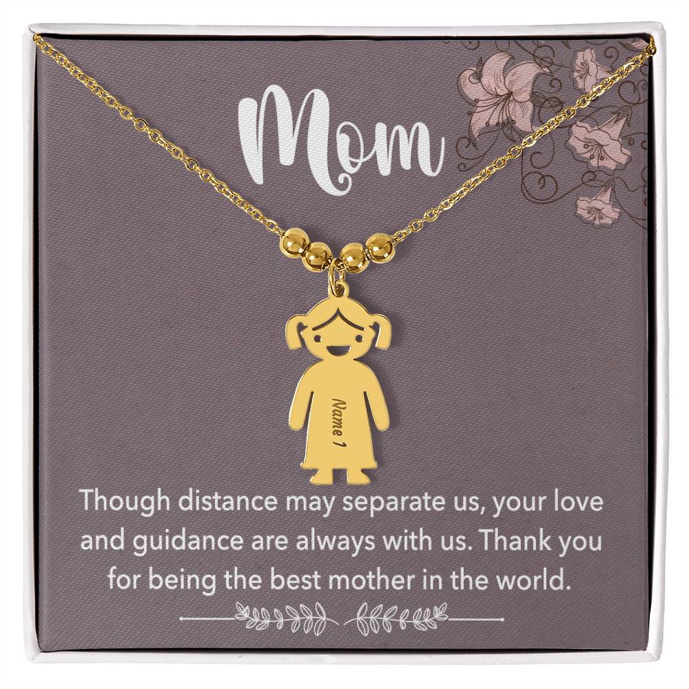 Mom - Engraved Kid Charm Necklace