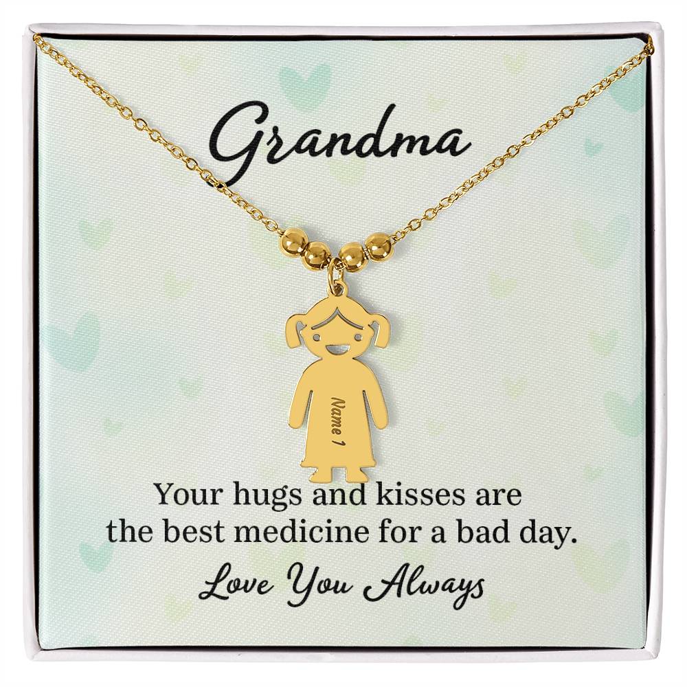 Grandma - Engraved Kid Charm Necklace