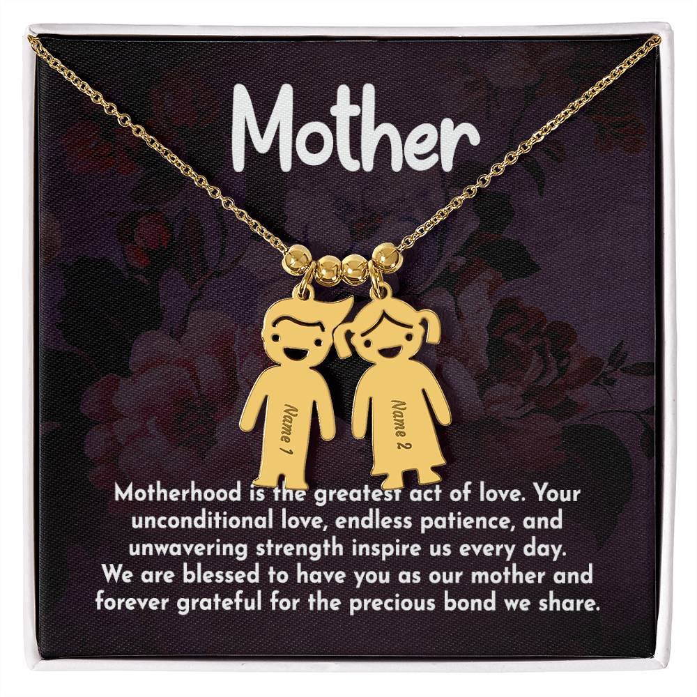 Mother - Engraved Kid Charm Necklace