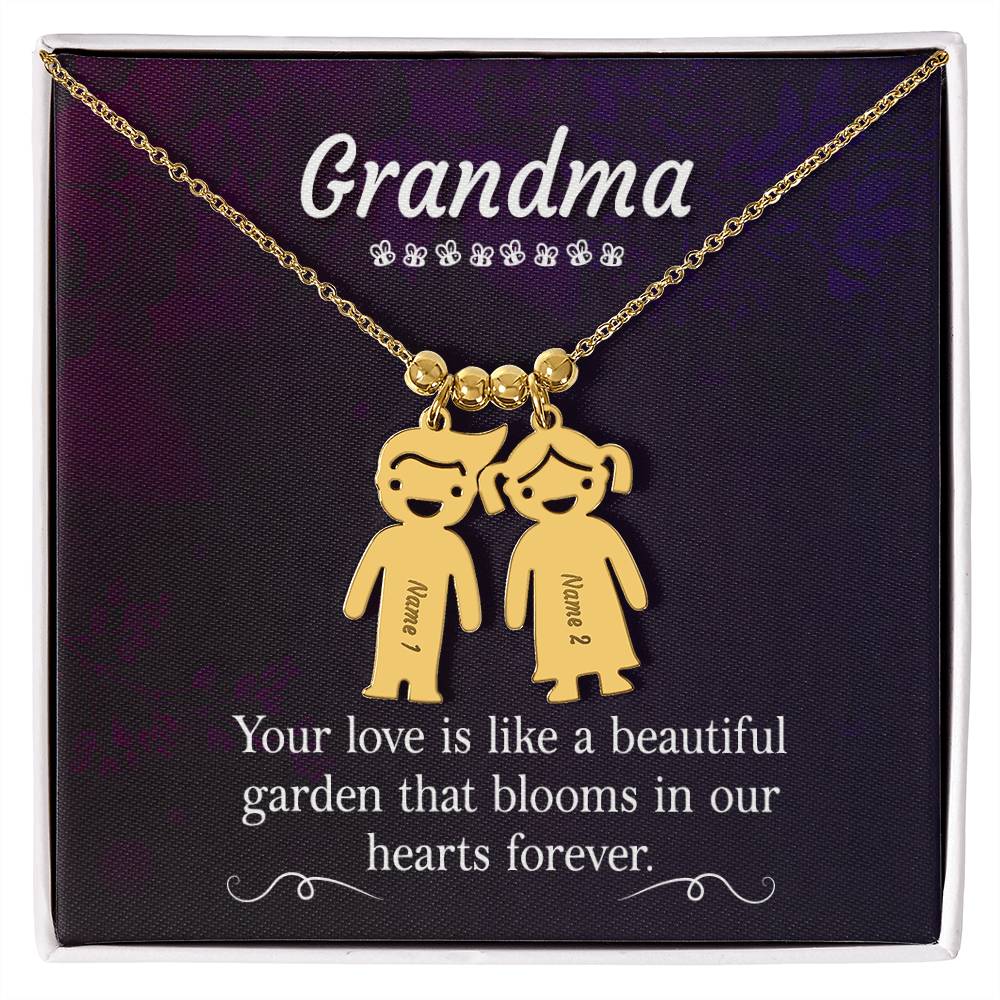 Grandma - Engraved Kid Charm Necklace