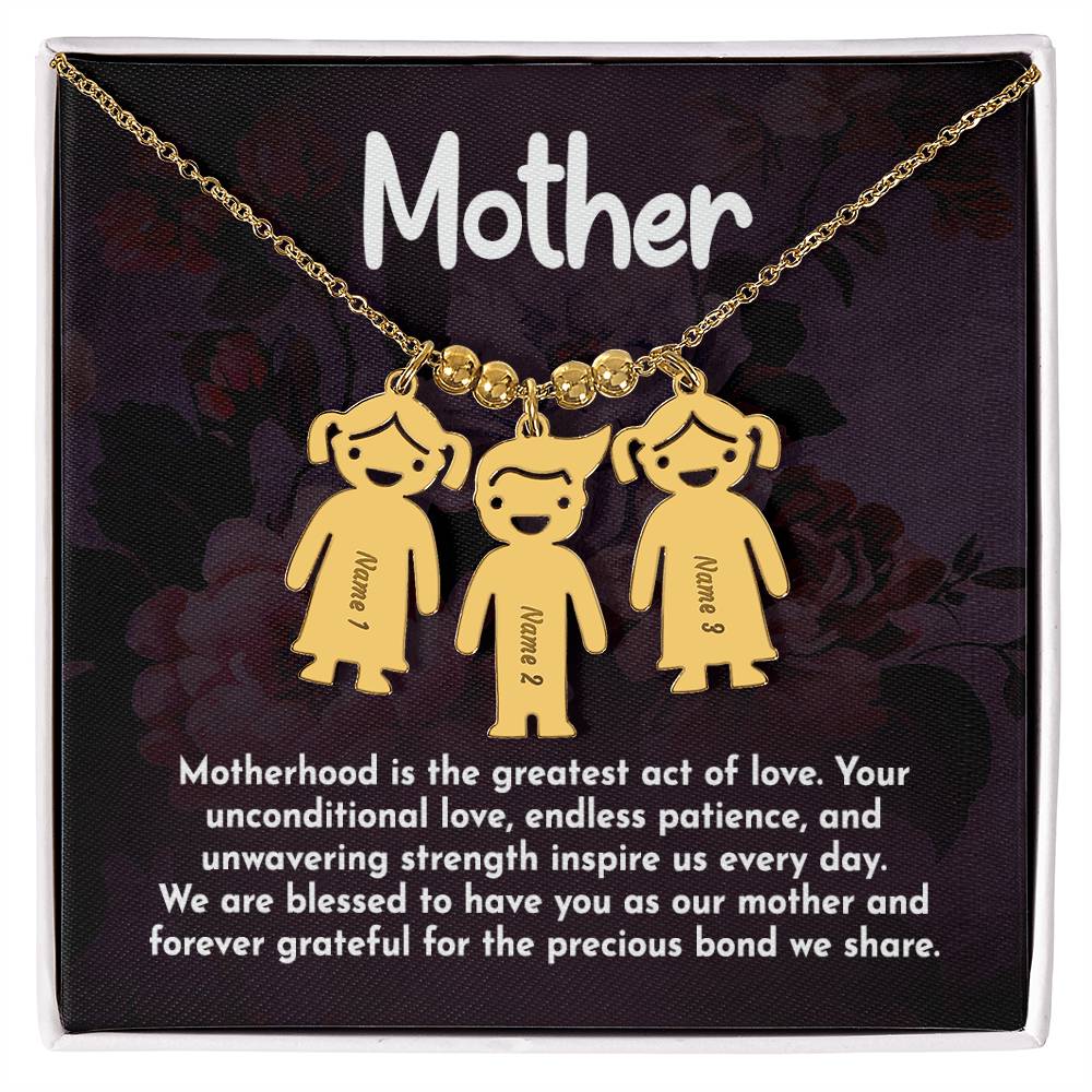 Mother - Engraved Kid Charm Necklace