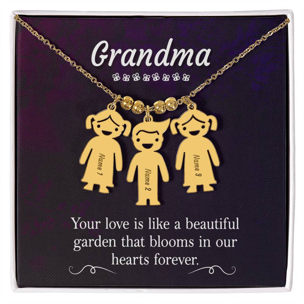 Grandma - Engraved Kid Charm Necklace