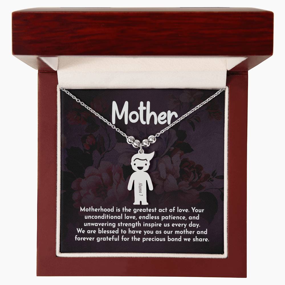 Mother - Engraved Kid Charm Necklace