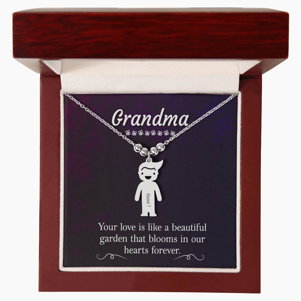 Grandma - Engraved Kid Charm Necklace